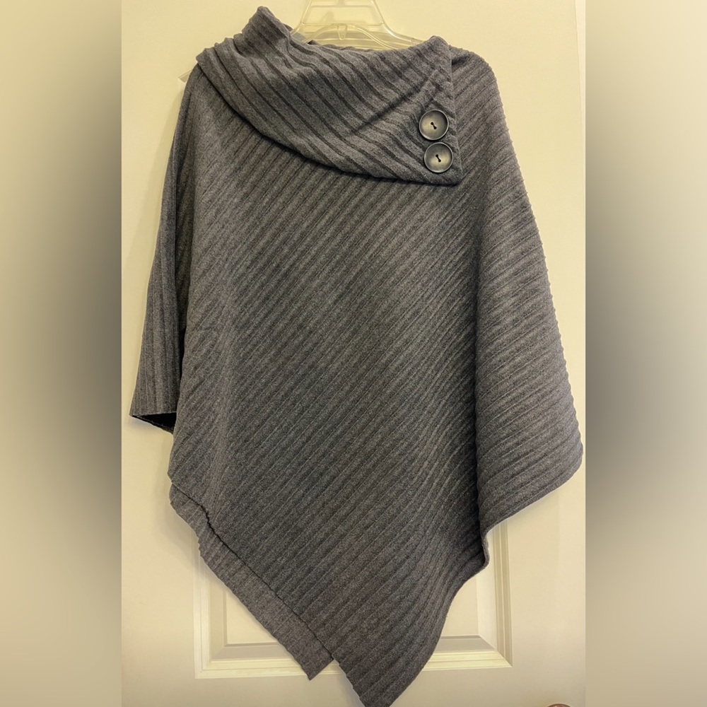 LeModa Gray WOMEN'S Soft  PONCHO